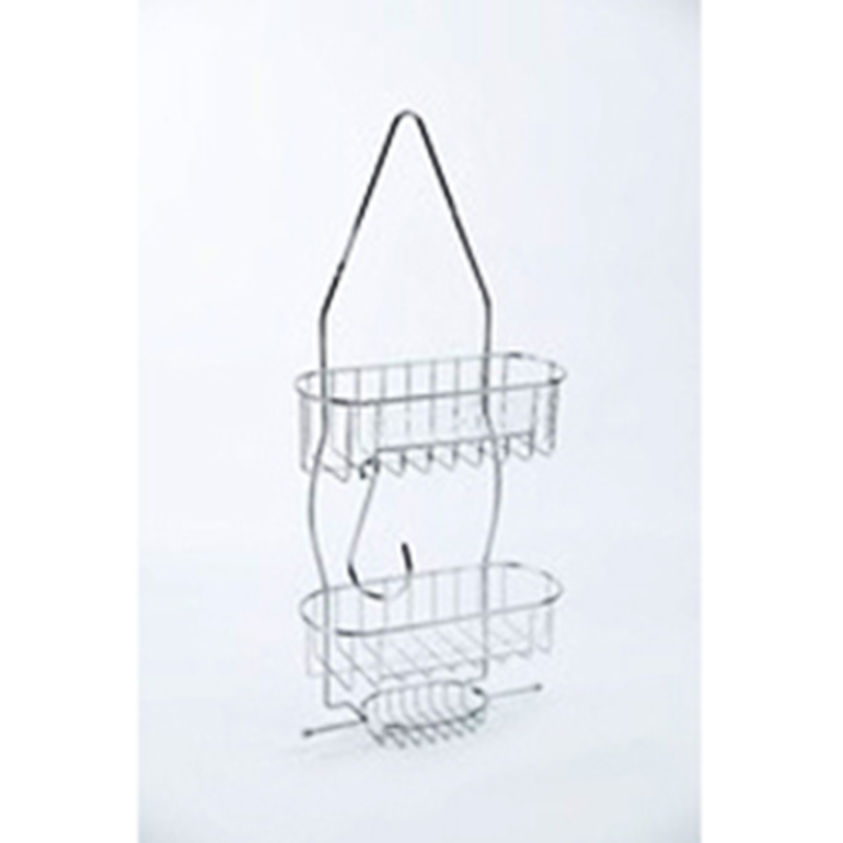 Chrome-Plated Steel Shower Caddy with Soap Dish Chrome-Plated Steel Shower Caddy with Soap Dish