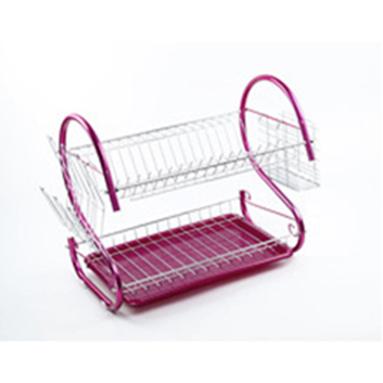 Kitchen 2 Tier Metal Detachable Dish Drainer Rack with Cup Hanger Kitchen 2 Tier Metal Detachable Dish Drainer Rack with Cup Hanger