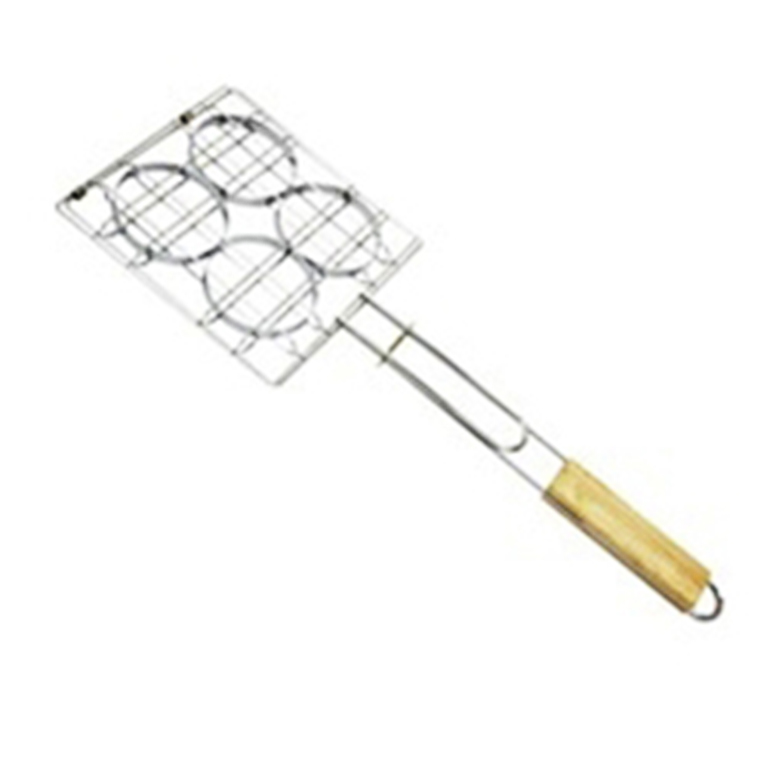 Wood Handle Hamburger Grill Basket Wood Handle Hamburger Grill Basket