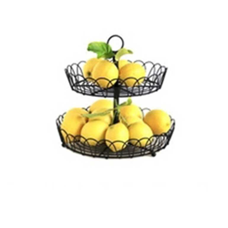 2-tier Black Metal Wire Standing Fruit Storage Basket 2-tier Black Metal Wire Standing Fruit Storage Basket