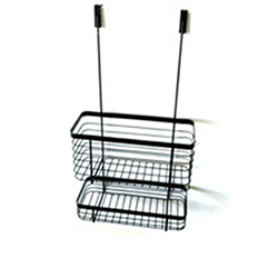 OSCAAOF0202245 2 Tier Black coated bathroom storage rack/ Shower Organizer
