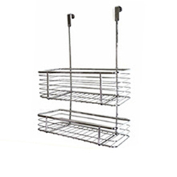 OSCAAOF0204884 2 Tier Metal Over Door Hanging Wire Rack for Bathroom Storage