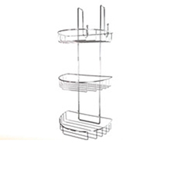 OSCAAOF0206944 Chrome Plated Wire 3 Tier Bathroom Over The Door Storage Rack Bathroom Caddy