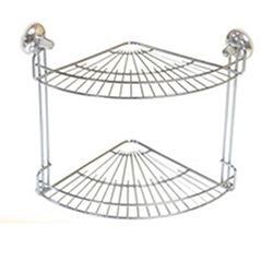 OSCAAOF2110326 2 Tier bathroom corner rack stand/stainless steel bathroom corner shelf
