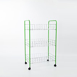 OSCAAOF80035576 3 Tier Metal Kitchen Storage Trolley Vegetable Fruit Cart Drawer Rack with Wheels