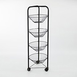 OSCAAOF80073132 3 Tier Metal Kitchen Storage Trolley Vegetable Fruit Cart Drawer Rack Wheels New