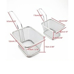 OSCABBQ002555 stainless steel mini deep wire fryer basket meshes