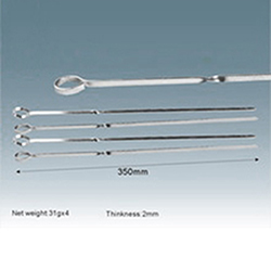 OSCABBQ015849 4Pcs Set Stainless Steel Kebab Skewers