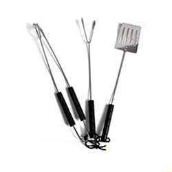 OSCABBQ02011303 Yangjiang Wholesale BBQ Grill 3pcs Tools Set with Wooden Handle