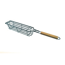 OSCABBQ0213858 BBQ Non Stick Grilling Kabob Basket with Wooden Handle