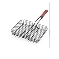 OSCABBQ2105472 Porcelain coating veggie grilling basket shaker for vegetable