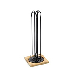 OSCACCH0217434 Black Powder Coated Nespresso Metal Coffee Capsule Holder with Wooden Base