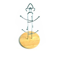 OSCACH0211435 Hot Sale Decorative Coffee Cup Holder Tree with Round Wooden Base