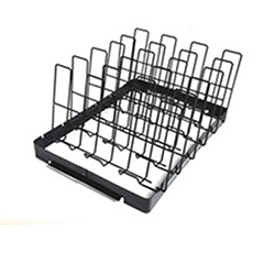 OSCACRR0213431 Foldable Porcelain Coated BBQ Non Stick Rib Roasting Rack for Charcoal and Gas Grill