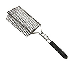 OSCAGB024998 Wooden Handel Non-Stick BBQ basket / BBQ Grill Basket