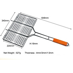 OSCAGB035814 Metal Wire Non Stick Charcoal BBQ Grill