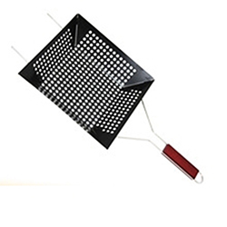 OSCAGP001224 GP001 Black Rectangle BBQ Grill Pan / Camping Grill Pan