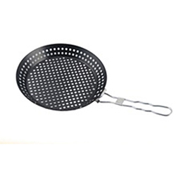 OSCAGP018368 Round Shape Non-Stick BBQ Grill Pan With Folding Handle