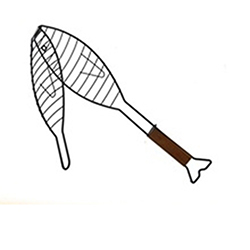 OSCAGR080328 Funny Design Fish Shape Fish Grill Holder 