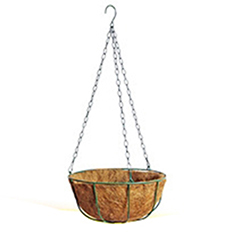 OSCAHB002386 10 Inch Green Colour Hanging Basket With Coco Liner