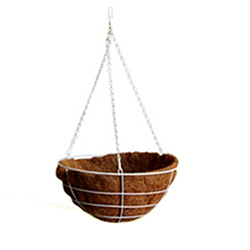 OSCAHB008790 14 Inch White Colour Hanging Flower Pot Baskets / Hanging Basket Pots