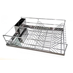 OSCAKR0212751 High Quality Stainless Steel Kitchen Dish Drainer Drying Rack with Cutlery Holder