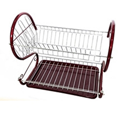 OSCAKR0213190 Ebays Hotsale 2 Tier Metal Collapsible Plate/Dish Drainer Rack with Drip Tray and Cup Holder