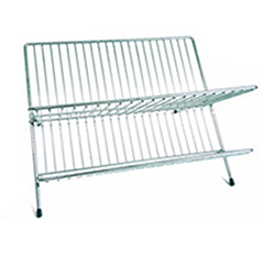 OSCAKR0214330 Deluxe Chrome-plated Steel Foldable X Shape 2-tier Shelf Small Dish Drainers Dish Rack