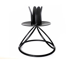 OSCAKR0223308 Wholesale Metal Lotus Shape Black Candle Holder Candle Stand