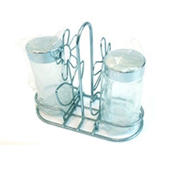 OSCAKR0333365 Free Standing Metal Wire Chrome Spice Rack for Kitchen