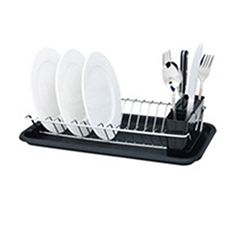 OSCAKR1021342 Black Compact Dish Drainer with plastic tray