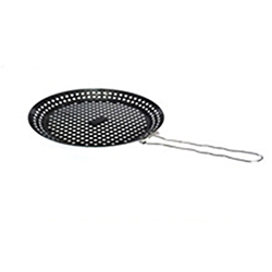 OSCAKT065294 Round Non-Stick BBQ Grill Roasting Pan with Folding Long Handle