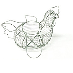 OSCAMWCR911 chrome plated metal chicken shape egg basket