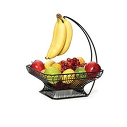 OSCAOEM127 kitchen Fruit Basket with Banana Hook Hanger metal basket