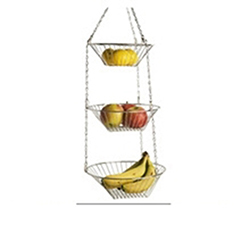 OSCAOEM185 Home Basics 3-Tier Wire Hanging Basket Chrome from Kitchen