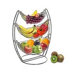 OSCAOEM349 3 Tier Swing Metal Wire Fruit Basket