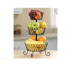 OSCAOEM822 New Kitchen Fruit Basket Rack 3 Tier Holder Storage Organizer Stand Wire