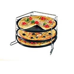 OSCAP001691 folding wire chrome plated 3 tier pizza rack