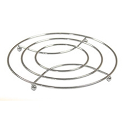 OSCAPM007355 Round Shaped Chrome Plated Metal Iron Wire Pot Mat