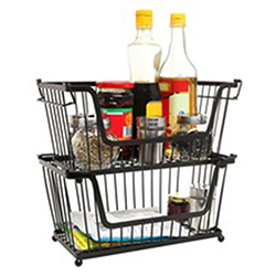 OSCASKB725 Amazons Hotsale Metal Stackable Pantry Kitchen Storage Basket Organizer