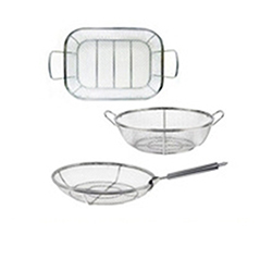 OSCASMRP798 Mesh Grill Basket Mesh Grill Bowl and Mesh Roasting Pan