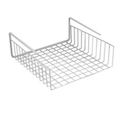 OSCAUSB546 Under Shelf Basket Wire Wrap Rack White Storage Organizer for Kitchen Pantry