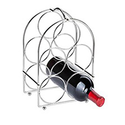 OSCAWR146 Factory Direct Tabletop Detachable Metal Wine Rack 5 bottles Chrome Plated