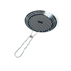 OSCAbbq8314572 round bbq grill skillet basket with handle