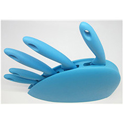 OSXZ3030472 5 pcs kitchen knife with plastic shell shape holder